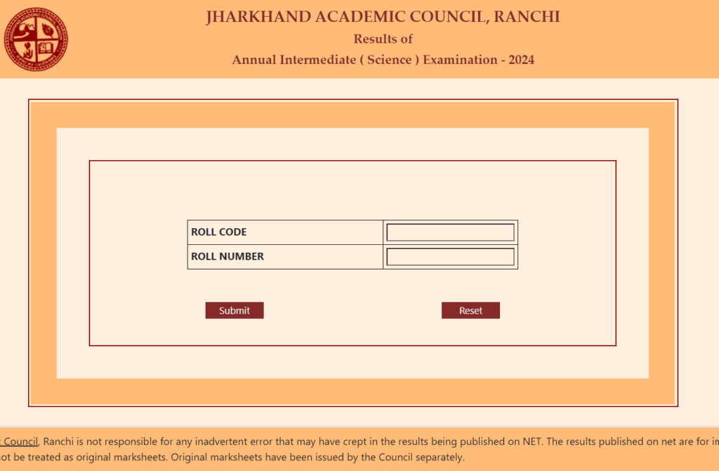 JAC 12th Result 2024 Science arts commerce